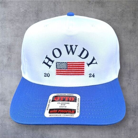 OTTO Patriotic "Howdy" Snapback Hat Multicolor Adjustable Unisex - Picture 1 of 6